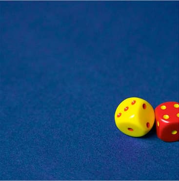 Blue Dynamic Gaming Suede surface with dice